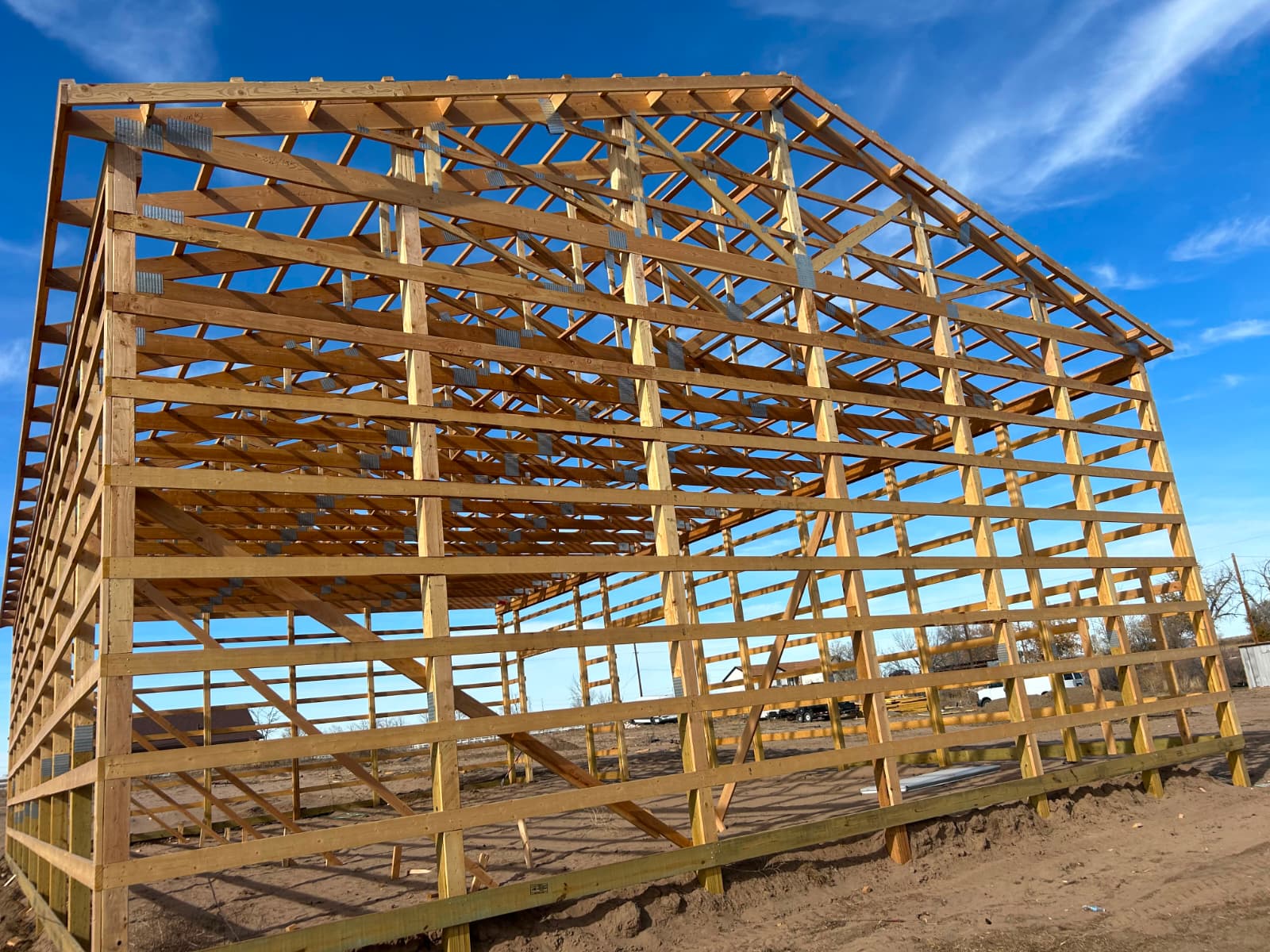 Storage shed and outdoor utility framing in Colorado