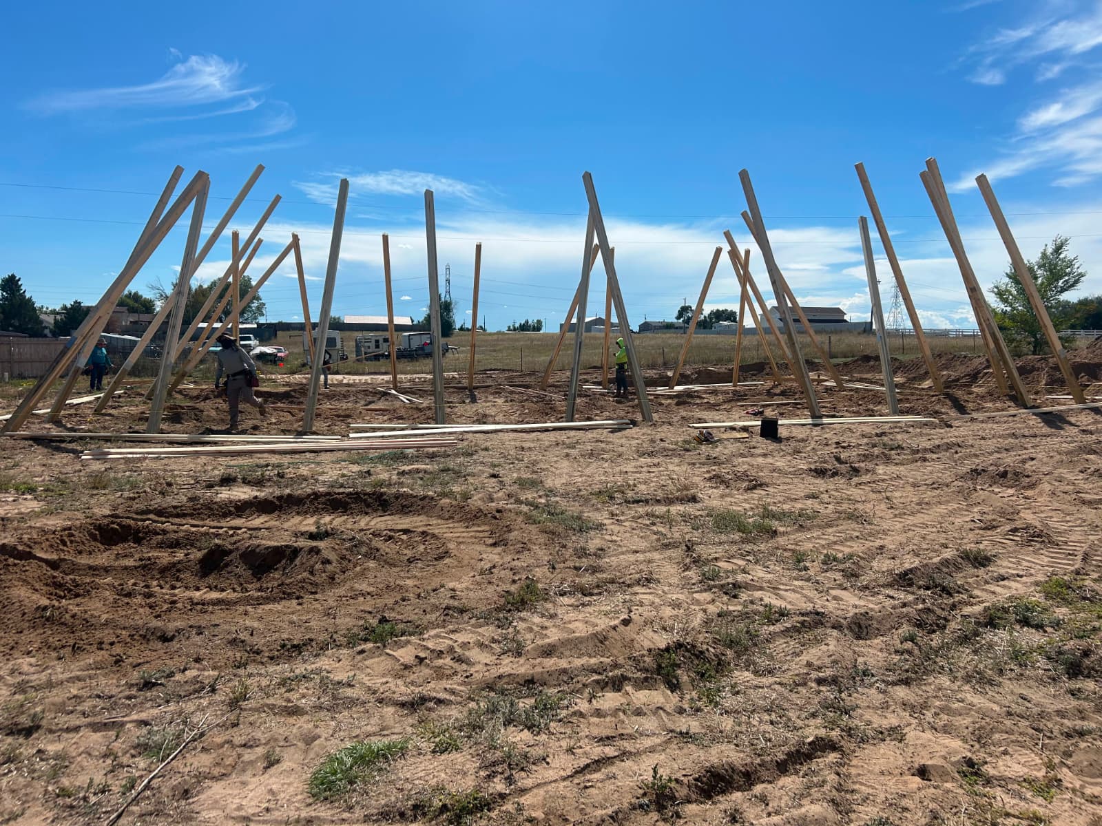 Balcon Peak Framing storage and animal structure framing project in Colorado